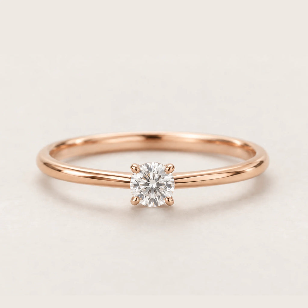 Classic Solitaire Promise Ring Rose Gold