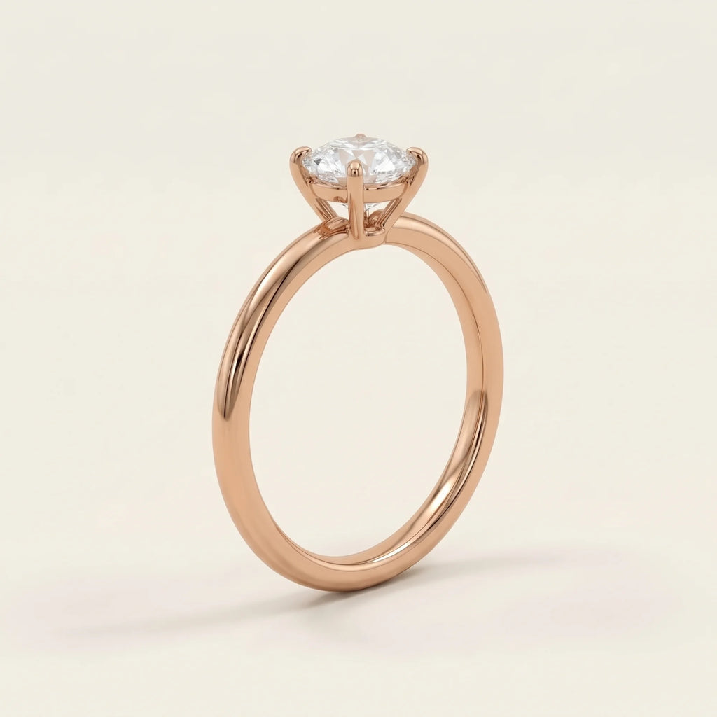 Classic Solitaire Promise Ring Rose Gold