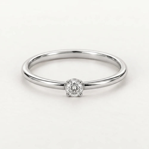 Classic Solitaire Promise Ring Silver