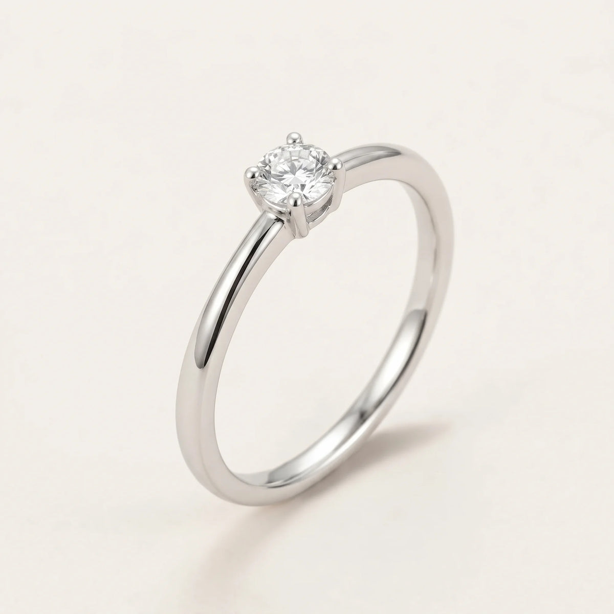 Classic Solitaire Promise Ring Silver