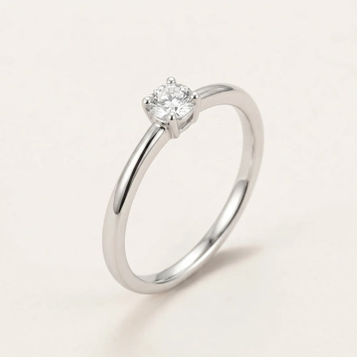 Classic Solitaire Promise Ring Silver