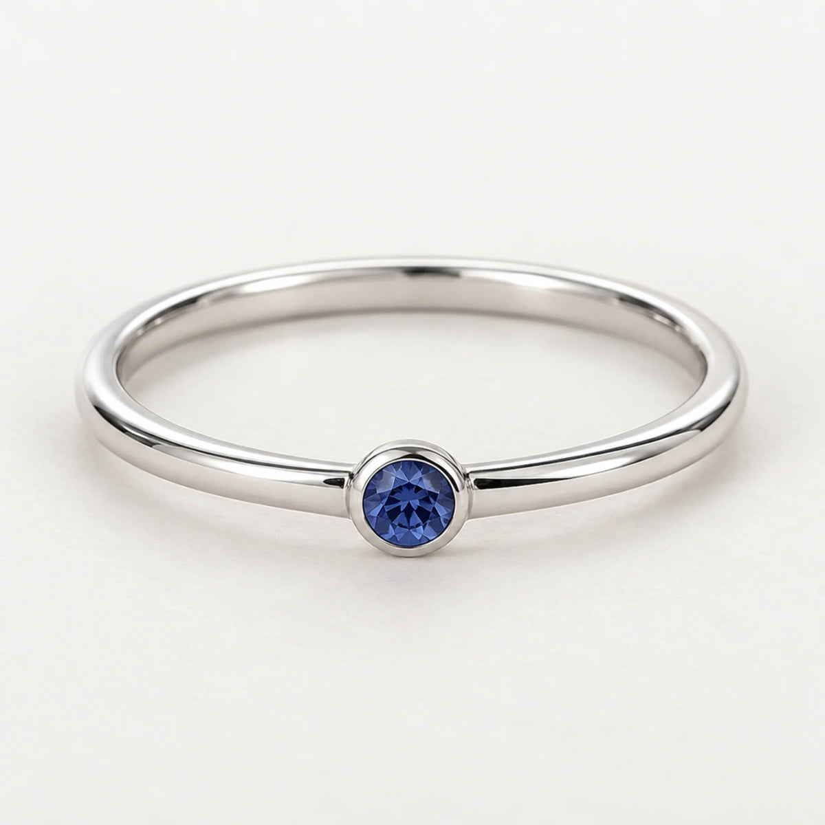 Minimalist Sapphire Promise Ring Silver