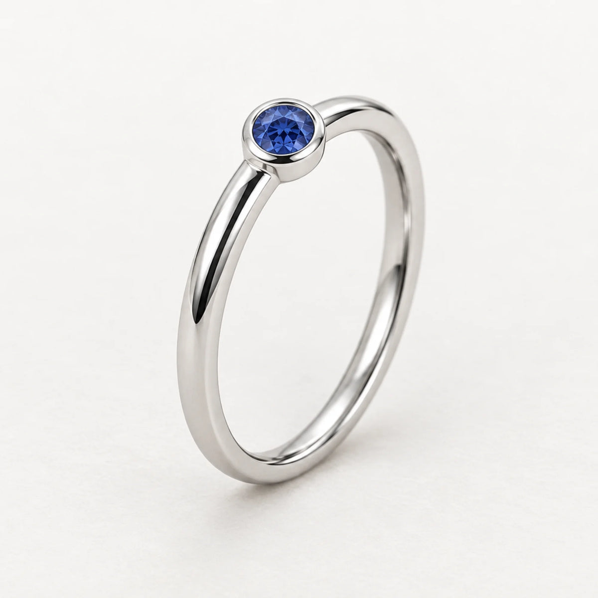 Minimalist Sapphire Promise Ring Silver