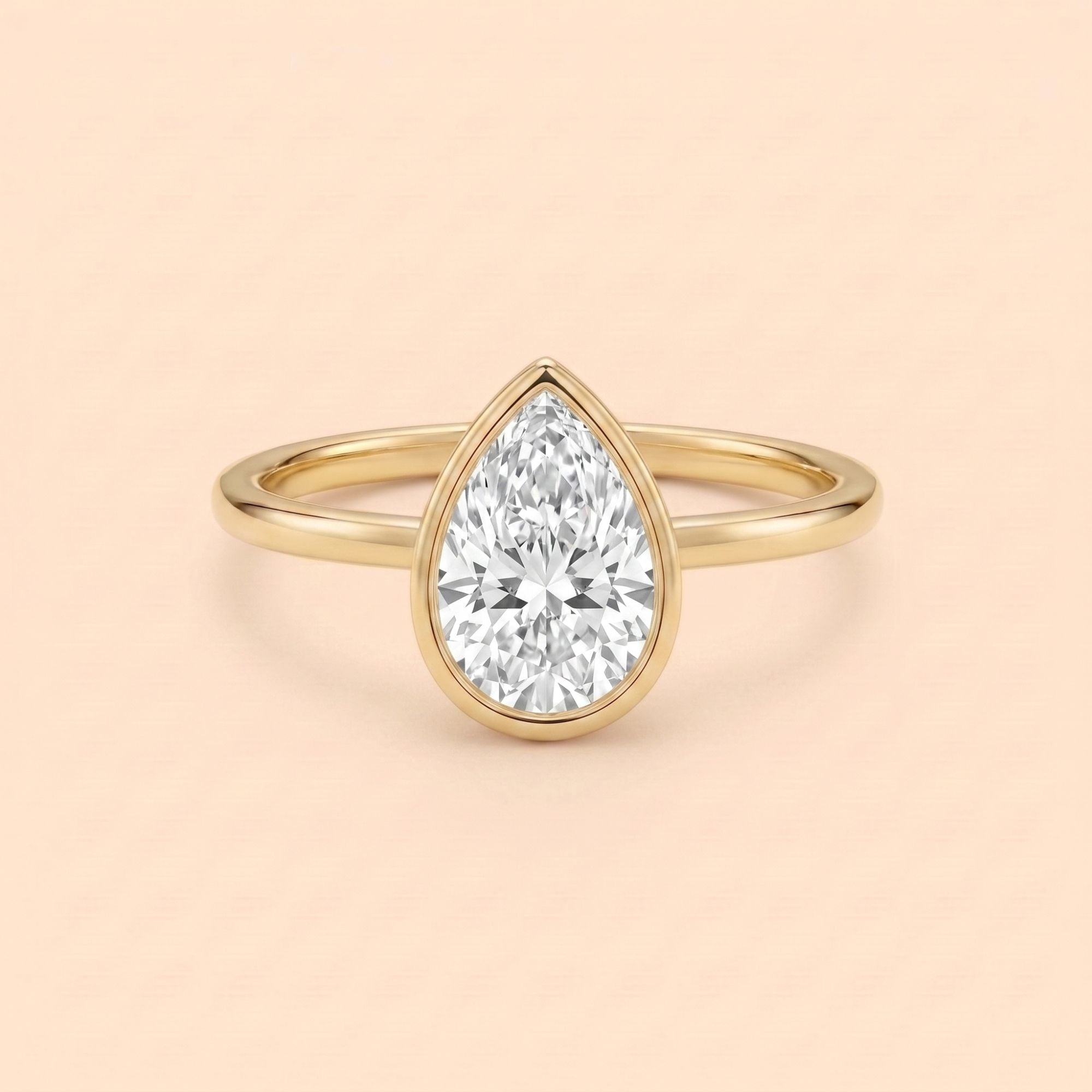 Minimalist Pear Promise Ring