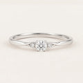 Round Solitaire Promise Ring Silver