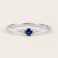 Sapphire Accent Promise Ring in Silver