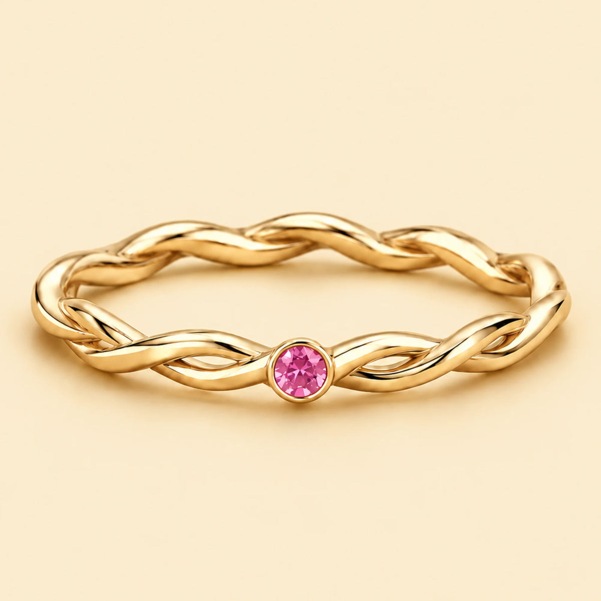 Twist Band Gold Promise Ring