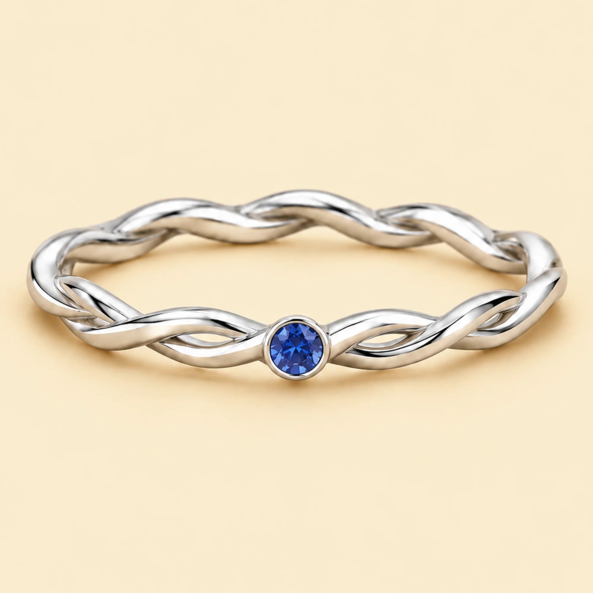 Twist Band Silver Promise Ring