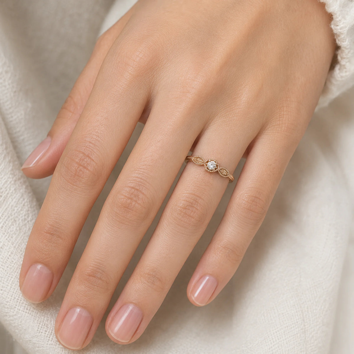 Vintage Milgrain Promise Ring